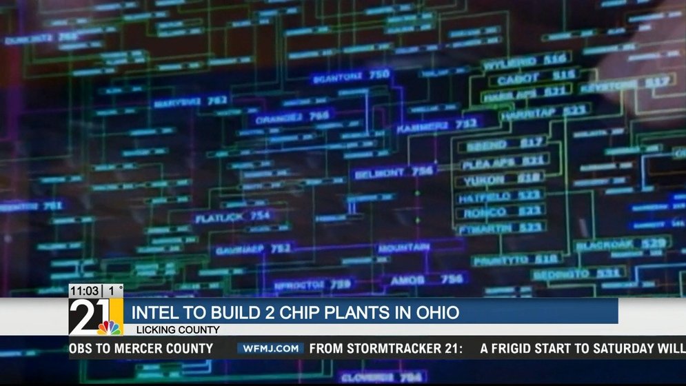 Intel to build 2 CHIP plants in Ohio, news break