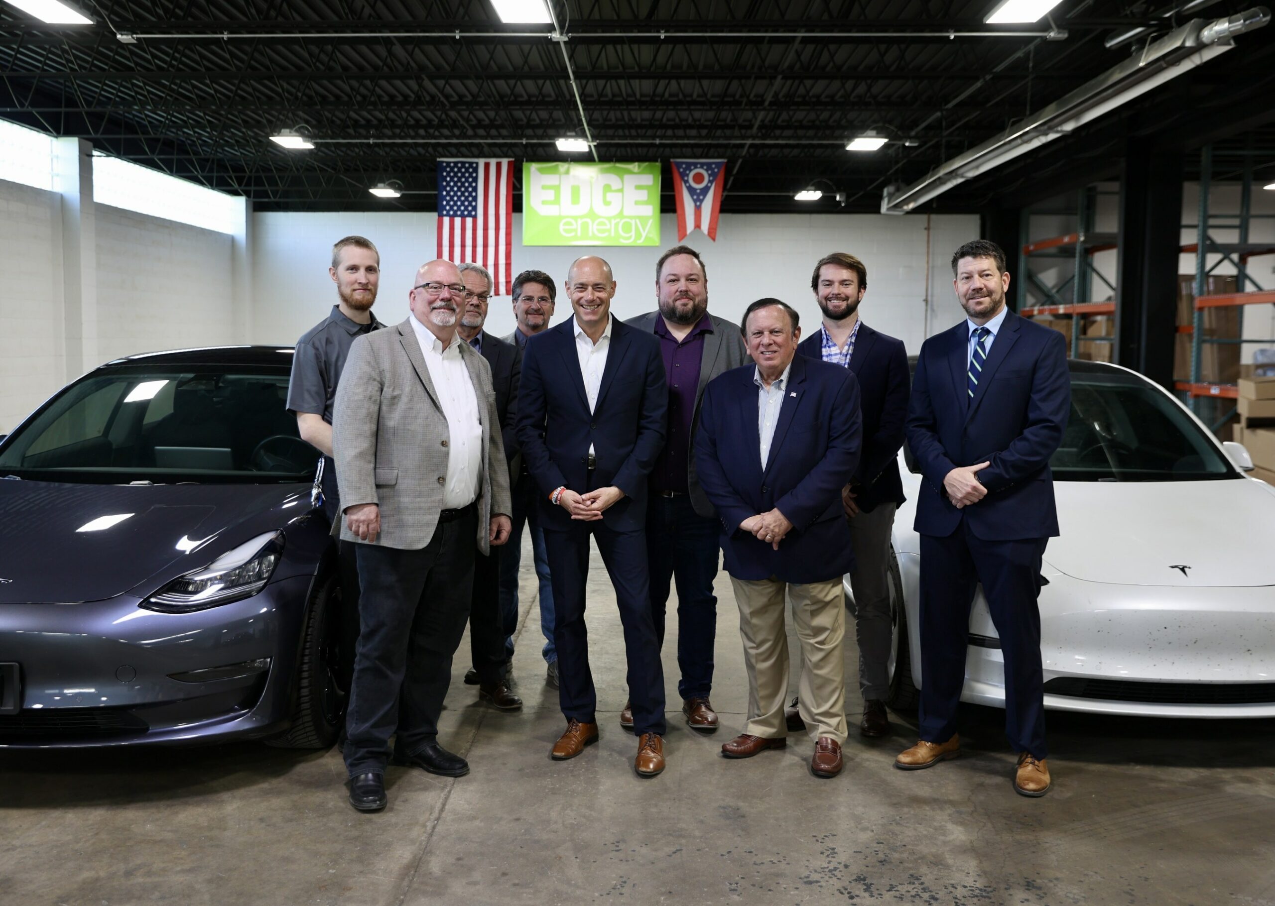 Congressman Greg Landsman visits EdgeEnergy in Ohio, celebrating U.S. manufacturing.