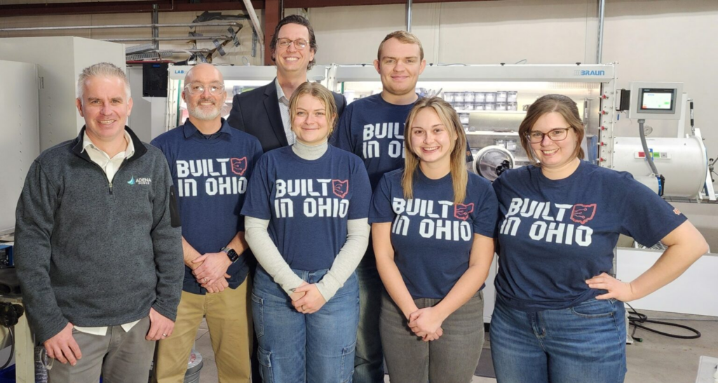 Adena Power's team wearing "Built in Ohio" t-shirts