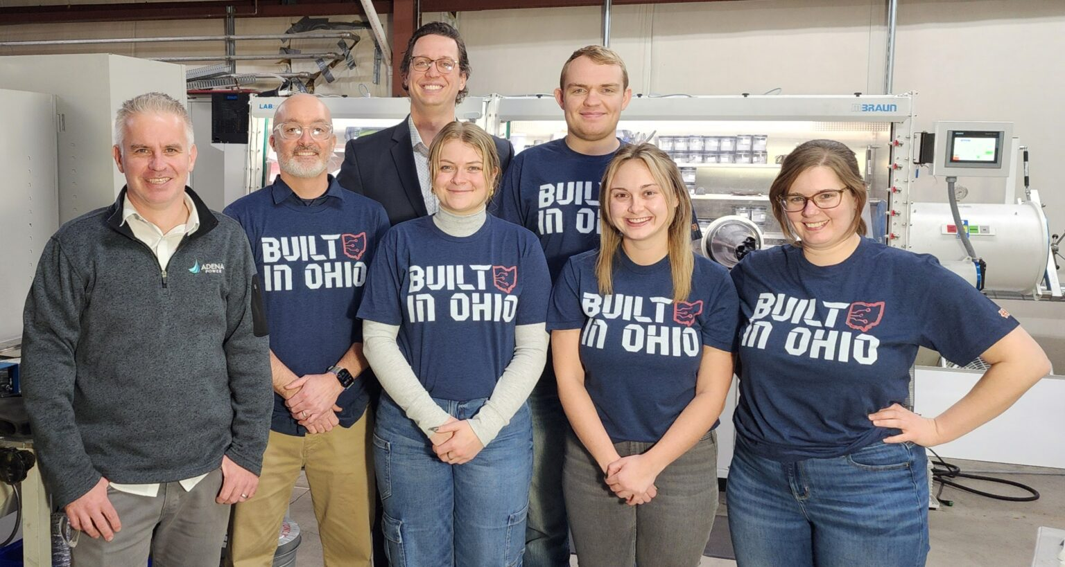 Adena Power's team wearing "Built in Ohio" t-shirts