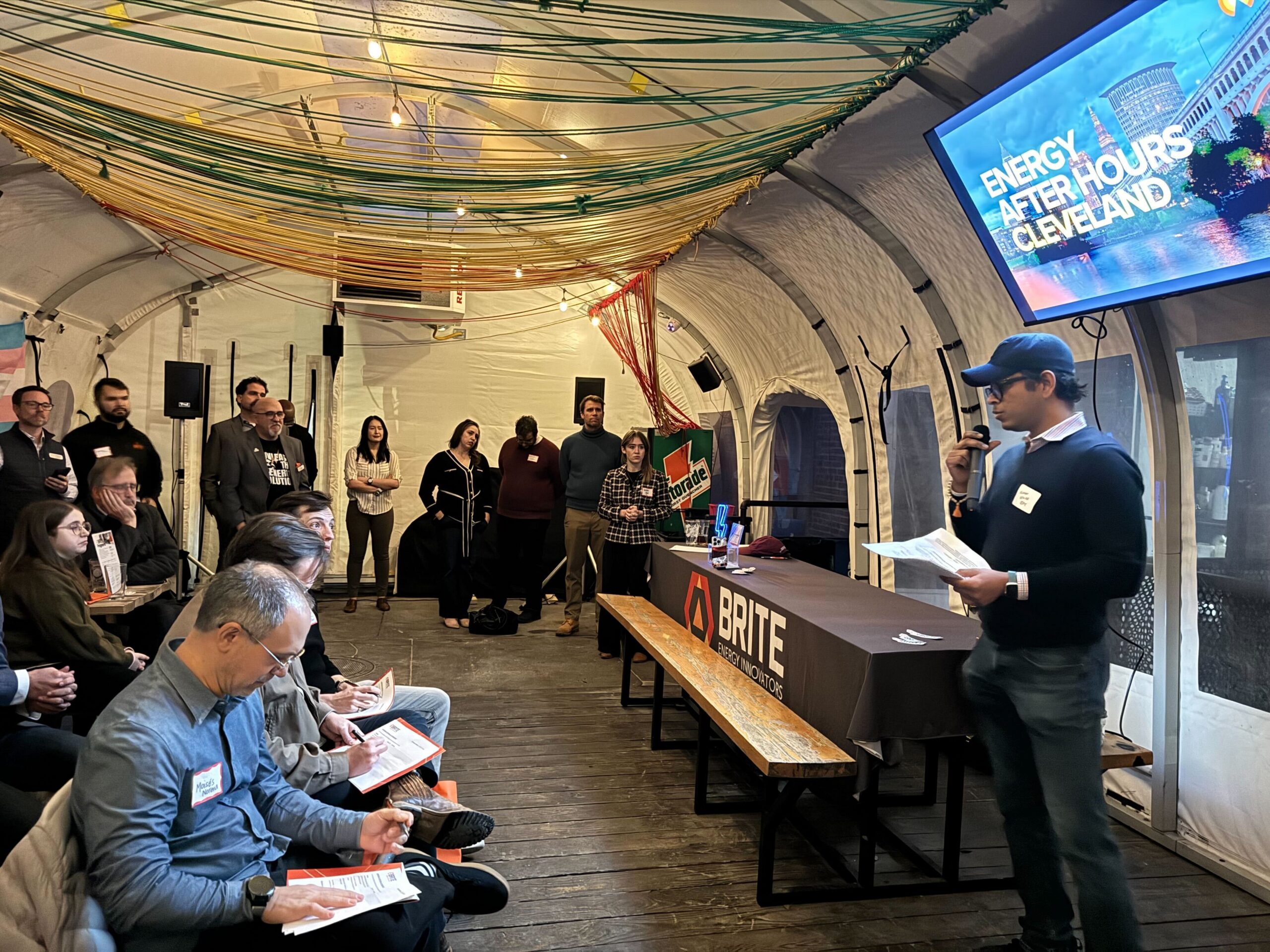 Cabomba CEO pitching at a BRITEnite event